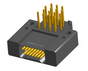 NK-2F4-015-435-0000 - Nano-miniature D-shaped right angle plated through hole (PTH) board mount connector with mounting holes, 2 rows with 15 contacts, and no hardware. (Receptacle)