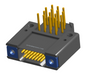 NK-2F4-015-435-TH00 - Nano-miniature D-shaped right angle plated through hole (PTH) board mount connector with mounting holes, 2 rows with 15 contacts, and threaded holes for attachment hardware. (Receptacle)