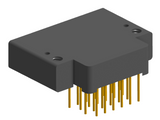 NK-2F2-025-445-0000 - Nano-miniature D-shaped right angle plated through hole (PTH) board mount connector with mounting holes, 2 rows with 25 contacts, and no hardware. (Receptacle)