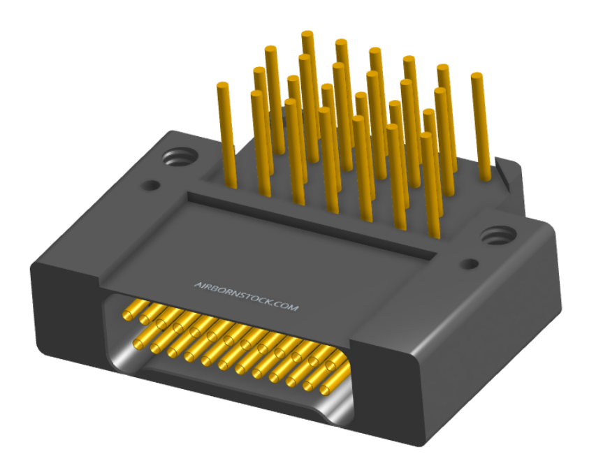 NK-2F2-025-445-0000 - Nano-miniature D-shaped right angle plated through hole (PTH) board mount connector with mounting holes, 2 rows with 25 contacts, and no hardware. (Receptacle)