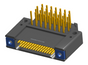 NK-2F4-031-455-TH00 - Nano-miniature D-shaped right angle plated through hole (PTH) board mount connector with mounting holes, 2 rows with 31 contacts, and threaded holes for attachment hardware. (Receptacle)