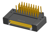 NK-2F2-037-435-0000 - Nano-miniature D-shaped right angle plated through hole (PTH) board mount connector with mounting holes, 2 rows with 37 contacts, and no hardware. (Receptacle)