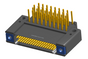 NK-2F4-037-435-TH00 - Nano-miniature D-shaped right angle plated through hole (PTH) board mount connector with mounting holes, 2 rows with 37 contacts, and threaded holes for attachment hardware. (Receptacle)