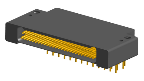 NK-2F2-051-435-0000 - Nano-miniature D-shaped right angle plated through hole (PTH) board mount connector with mounting holes, 2 rows with 51 contacts, and no hardware. (Receptacle)