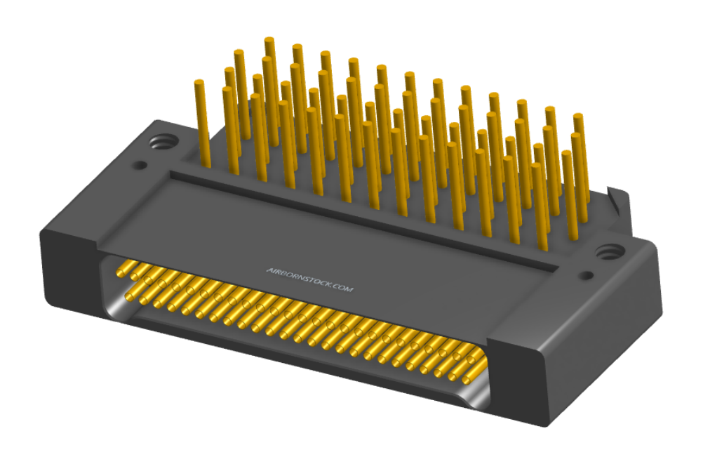 NK-2F2-051-435-0000 - Nano-miniature D-shaped right angle plated through hole (PTH) board mount connector with mounting holes, 2 rows with 51 contacts, and no hardware. (Receptacle)