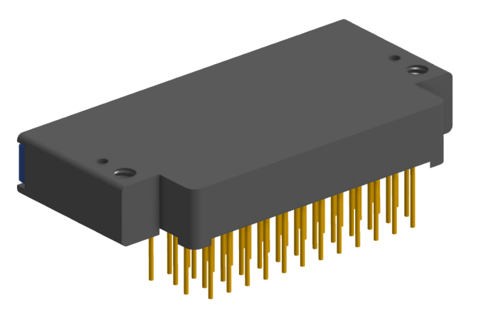 NK-2F2-051-435-TH00 - Nano-miniature D-shaped right angle plated through hole (PTH) board mount connector with mounting holes, 2 rows with 51 contacts, and threaded holes for attachment hardware. (Receptacle)