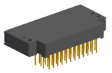 NK-2F2-051-435-TH00 - Nano-miniature D-shaped right angle plated through hole (PTH) board mount connector with mounting holes, 2 rows with 51 contacts, and threaded holes for attachment hardware. (Receptacle)