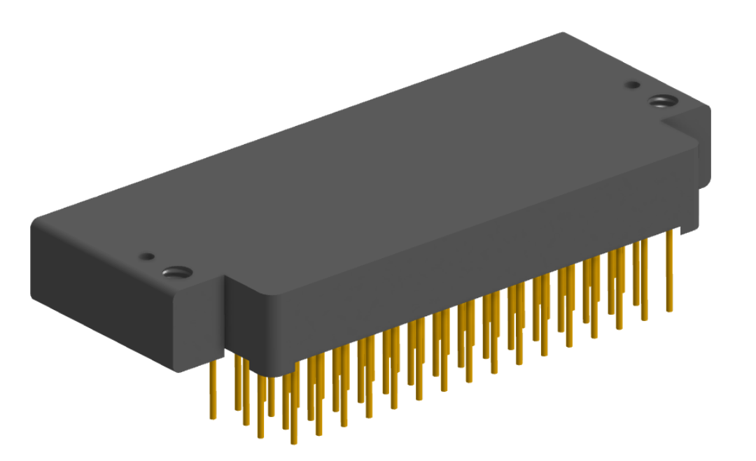 NK-2F2-065-435-0000 - Nano-miniature D-shaped right angle plated through hole (PTH) board mount connector with mounting holes, 2 rows with 65 contacts, and no hardware. (Receptacle)