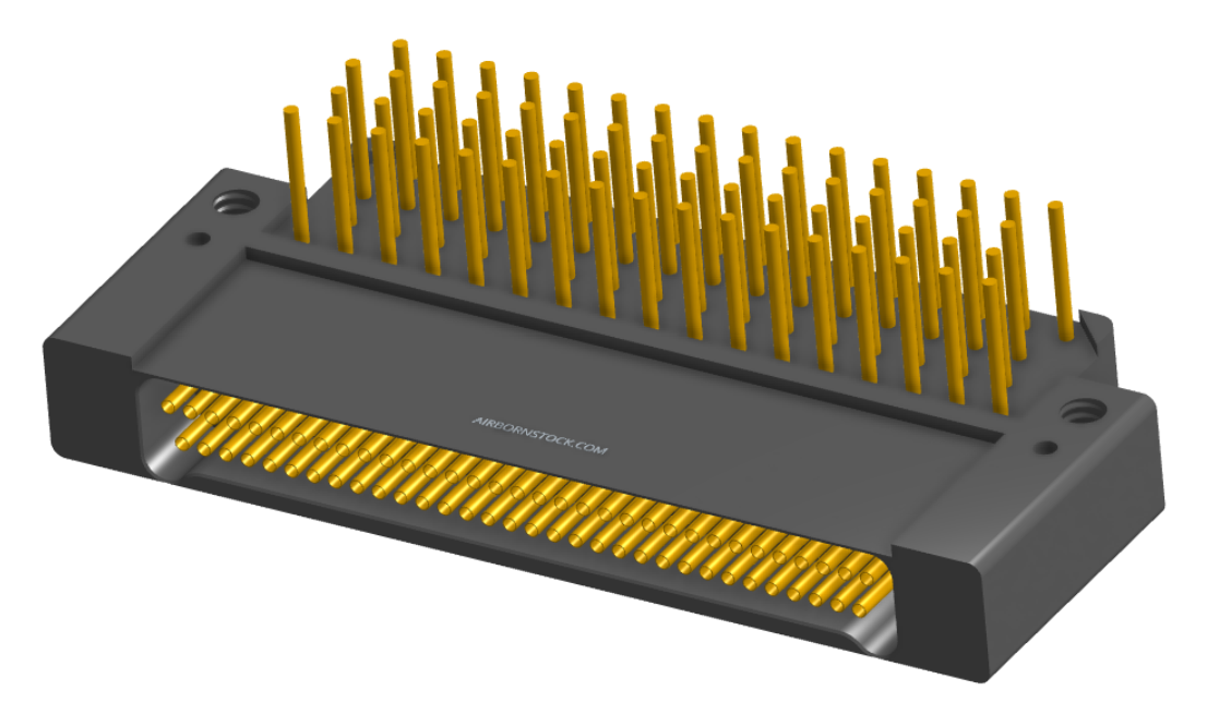 NK-2F2-065-435-0000 - Nano-miniature D-shaped right angle plated through hole (PTH) board mount connector with mounting holes, 2 rows with 65 contacts, and no hardware. (Receptacle)