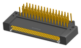 NK-2F2-065-435-0000 - Nano-miniature D-shaped right angle plated through hole (PTH) board mount connector with mounting holes, 2 rows with 65 contacts, and no hardware. (Receptacle)