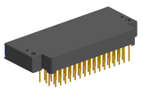 NK-2F2-065-435-TH00 - Nano-miniature D-shaped right angle plated through hole (PTH) board mount connector with mounting holes, 2 rows with 65 contacts, and threaded holes for attachment hardware. (Receptacle)