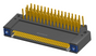 NK-2F4-065-435-TH00 - Nano-miniature D-shaped right angle plated through hole (PTH) board mount connector with mounting holes, 2 rows with 65 contacts, and threaded holes for attachment hardware. (Receptacle)