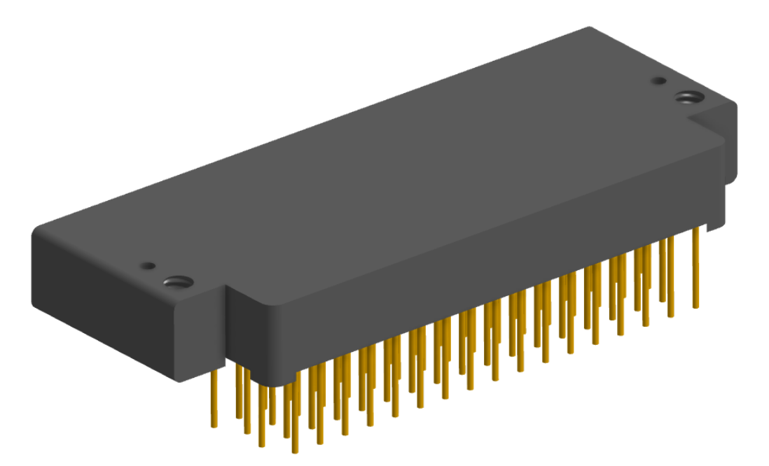 NK-2F2-069-435-0000 - Nano-miniature D-shaped right angle plated through hole (PTH) board mount connector with mounting holes, 2 rows with 69 contacts, and no hardware. (Receptacle)