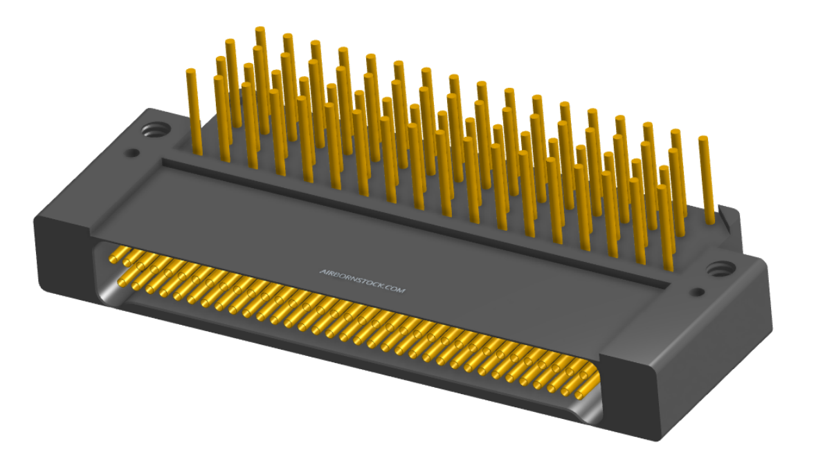 NK-2F2-069-435-0000 - Nano-miniature D-shaped right angle plated through hole (PTH) board mount connector with mounting holes, 2 rows with 69 contacts, and no hardware. (Receptacle)
