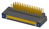 NK-2F2-069-435-TH00 - Nano-miniature D-shaped right angle plated through hole (PTH) board mount connector with mounting holes, 2 rows with 69 contacts, and threaded holes for attachment hardware. (Receptacle)