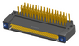 NK-2F4-069-435-TH00 - Nano-miniature D-shaped right angle plated through hole (PTH) board mount connector with mounting holes, 2 rows with 69 contacts, and threaded holes for attachment hardware. (Receptacle)
