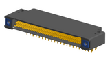 NK-2F2-085-435-TH00 - Nano-miniature D-shaped right angle plated through hole (PTH) board mount connector with mounting holes, 2 rows with 85 contacts, and threaded holes for attachment hardware. (Receptacle)