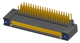 NK-2F2-085-435-TH00 - Nano-miniature D-shaped right angle plated through hole (PTH) board mount connector with mounting holes, 2 rows with 85 contacts, and threaded holes for attachment hardware. (Receptacle)