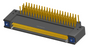 NK-2F4-085-435-TH00 - Nano-miniature D-shaped right angle plated through hole (PTH) board mount connector with mounting holes, 2 rows with 85 contacts, and threaded holes for attachment hardware. (Receptacle)