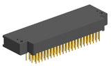 NK-2F2-091-435-TH00 - Nano-miniature D-shaped right angle plated through hole (PTH) board mount connector with mounting holes, 2 rows with 91 contacts, and threaded holes for attachment hardware. (Receptacle)