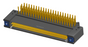 NK-2F4-091-435-TH00 - Nano-miniature D-shaped right angle plated through hole (PTH) board mount connector with mounting holes, 2 rows with 91 contacts, and threaded holes for attachment hardware. (Receptacle)
