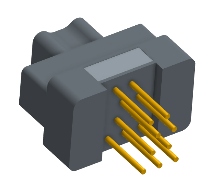 NK-2G2-009-135-0000 - Nano-miniature D-shaped vertical plated through hole (PTH) board mount connector, 2 rows with 9 contacts, and no hardware. (Plug)