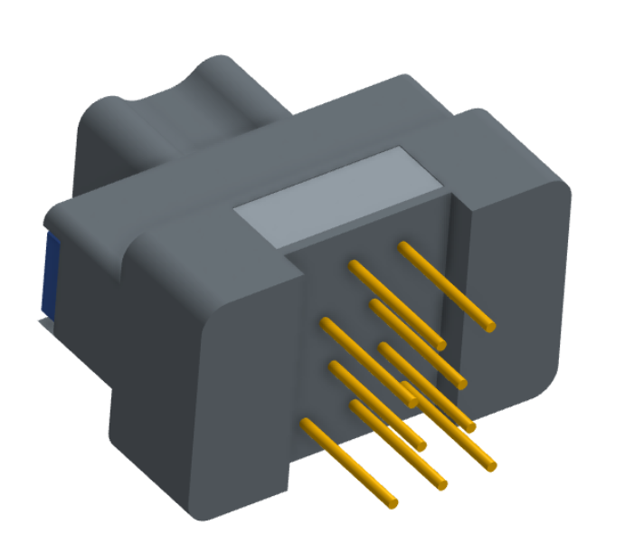 NK-2G2-009-145-TH00 - Nano-miniature D-shaped vertical plated through hole (PTH) board mount connector, 2 rows with 9 contacts, and no hardware. (Plug)