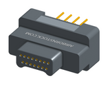 NK-2G2-015-145-0000 - Nano-miniature D-shaped vertical plated through hole (PTH) board mount connector, 2 rows with 15 contacts, and no hardware. (Plug)