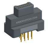 NK-2G2-015-145-0000 - Nano-miniature D-shaped vertical plated through hole (PTH) board mount connector, 2 rows with 15 contacts, and no hardware. (Plug)