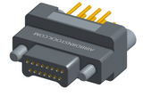 NK-2G2-015-155-JC00 - Nano-miniature D-shaped vertical plated through hole (PTH) board mount connector, 2 rows with 15 contacts, and no hardware. (Plug)
