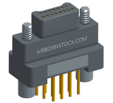 NK-2G2-015-155-JC00 - Nano-miniature D-shaped vertical plated through hole (PTH) board mount connector, 2 rows with 15 contacts, and no hardware. (Plug)