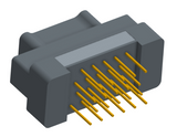NK-2G2-021-138-0000 - Nano-miniature D-shaped vertical plated through hole (PTH) board mount connector, 2 rows with 21 contacts, and no hardware. (Plug)