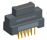 NK-2G2-021-138-0000 - Nano-miniature D-shaped vertical plated through hole (PTH) board mount connector, 2 rows with 21 contacts, and no hardware. (Plug)