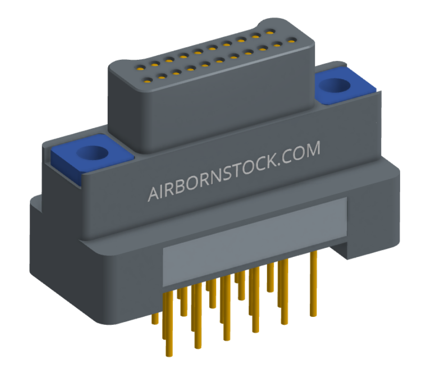 NK-2G2-021-135-TH00 - Nano-miniature D-shaped vertical plated through hole (PTH) board mount connector, 2 rows with 21 contacts, and no hardware. (Plug)