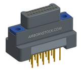 NK-2G2-021-135-TH00 - Nano-miniature D-shaped vertical plated through hole (PTH) board mount connector, 2 rows with 21 contacts, and no hardware. (Plug)