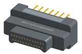 NK-2G2-025-145-0000 - Nano-miniature D-shaped vertical plated through hole (PTH) board mount connector, 2 rows with 25 contacts, and no hardware. (Plug)