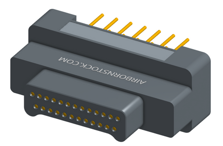 NK-2G2-025-135-0000 - Nano-miniature D-shaped vertical plated through hole (PTH) board mount connector, 2 rows with 25 contacts, and no hardware. (Plug)