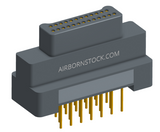 NK-2G2-025-145-0000 - Nano-miniature D-shaped vertical plated through hole (PTH) board mount connector, 2 rows with 25 contacts, and no hardware. (Plug)
