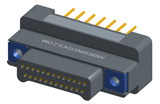 NK-2G2-025-135-TH00 - Nano-miniature D-shaped vertical plated through hole (PTH) board mount connector, 2 rows with 25 contacts, and no hardware. (Plug)