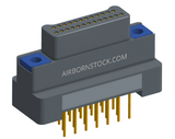 NK-2G2-025-135-TH00 - Nano-miniature D-shaped vertical plated through hole (PTH) board mount connector, 2 rows with 25 contacts, and no hardware. (Plug)