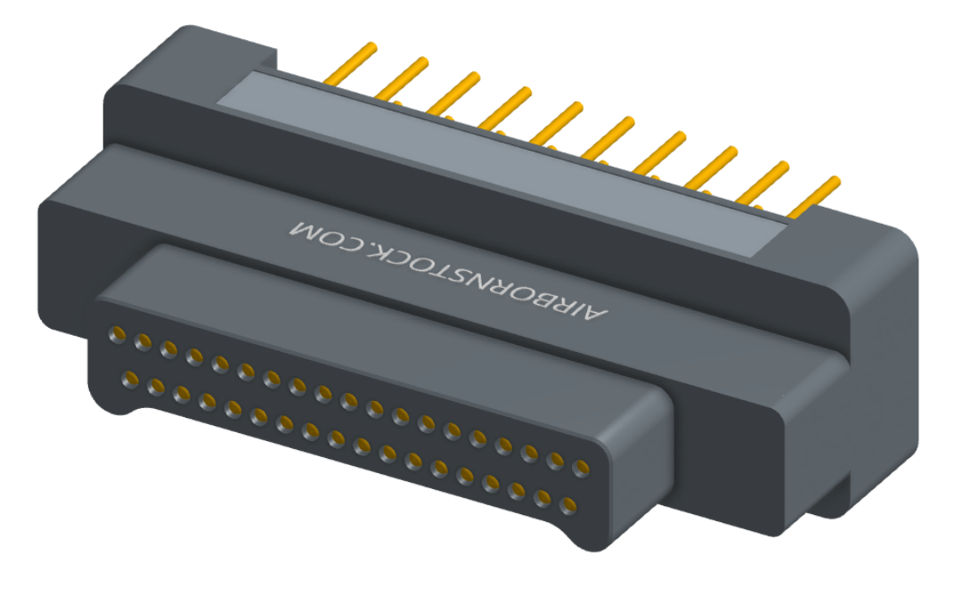 NK-2G2-037-135-0000 - Nano-miniature D-shaped vertical plated through hole (PTH) board mount connector, 2 rows with 37 contacts, and no hardware. (Plug)