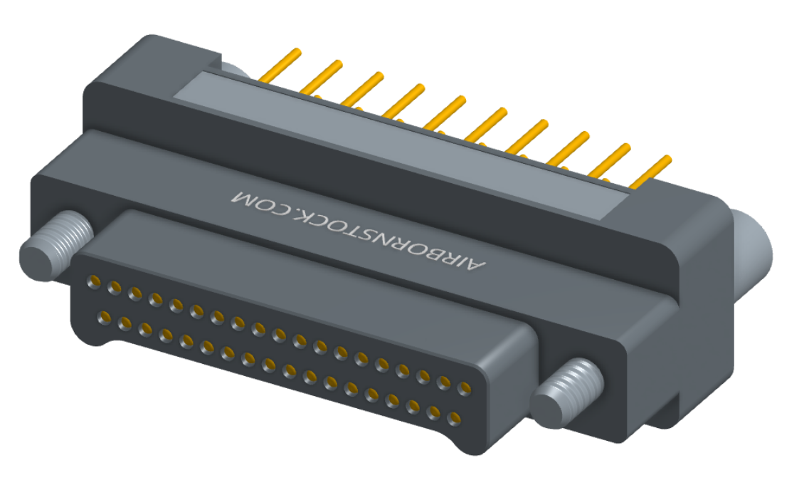 NK-2G2-037-138-JC00 - Nano-miniature D-shaped vertical plated through hole (PTH) board mount connector, 2 rows with 37 contacts, and no hardware. (Plug)