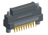 NK-2G2-037-138-JC00 - Nano-miniature D-shaped vertical plated through hole (PTH) board mount connector, 2 rows with 37 contacts, and no hardware. (Plug)