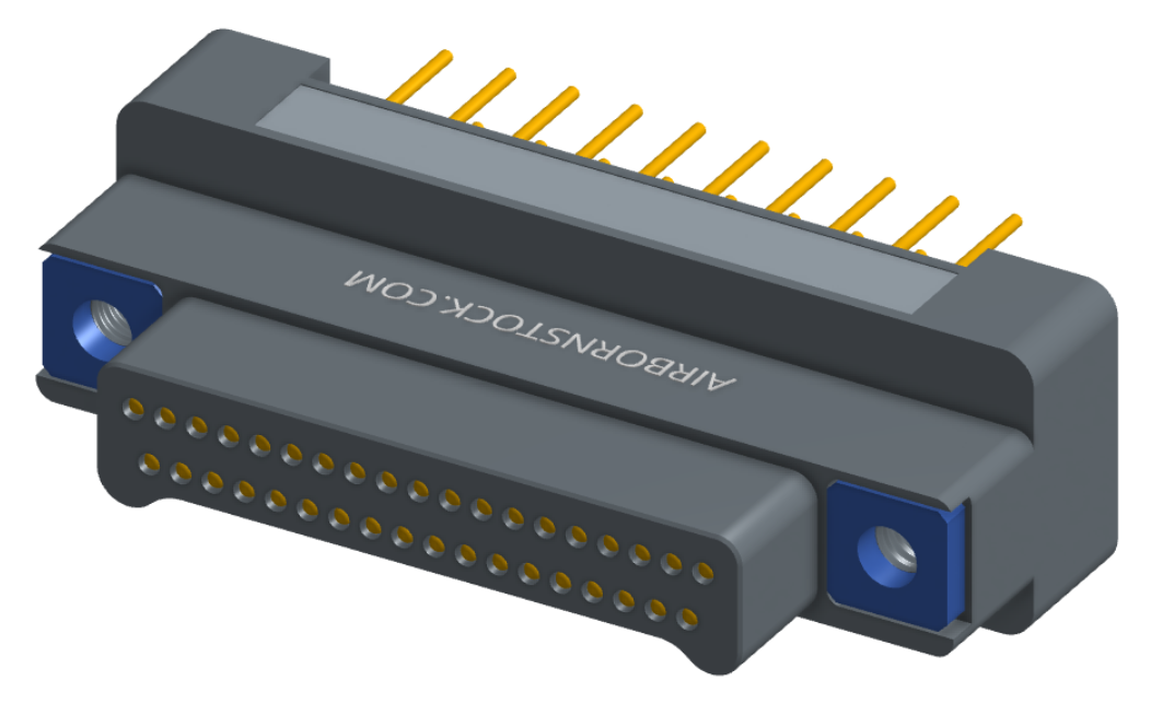 NK-2G2-037-135-TH00 - Nano-miniature D-shaped vertical plated through hole (PTH) board mount connector, 2 rows with 37 contacts, and no hardware. (Plug)