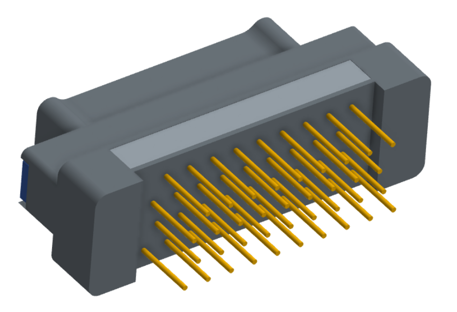 NK-2G2-037-135-TH00 - Nano-miniature D-shaped vertical plated through hole (PTH) board mount connector, 2 rows with 37 contacts, and no hardware. (Plug)