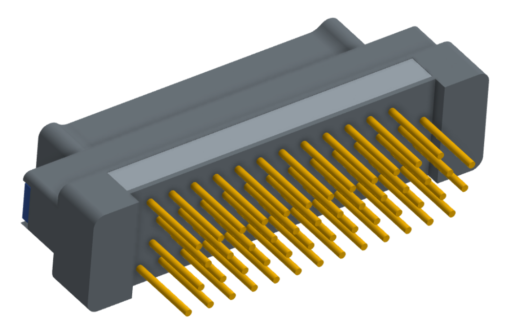 NK-2G2-051-135-TH00 - Nano-miniature D-shaped vertical plated through hole (PTH) board mount connector, 2 rows with 51 contacts, and no hardware. (Plug)