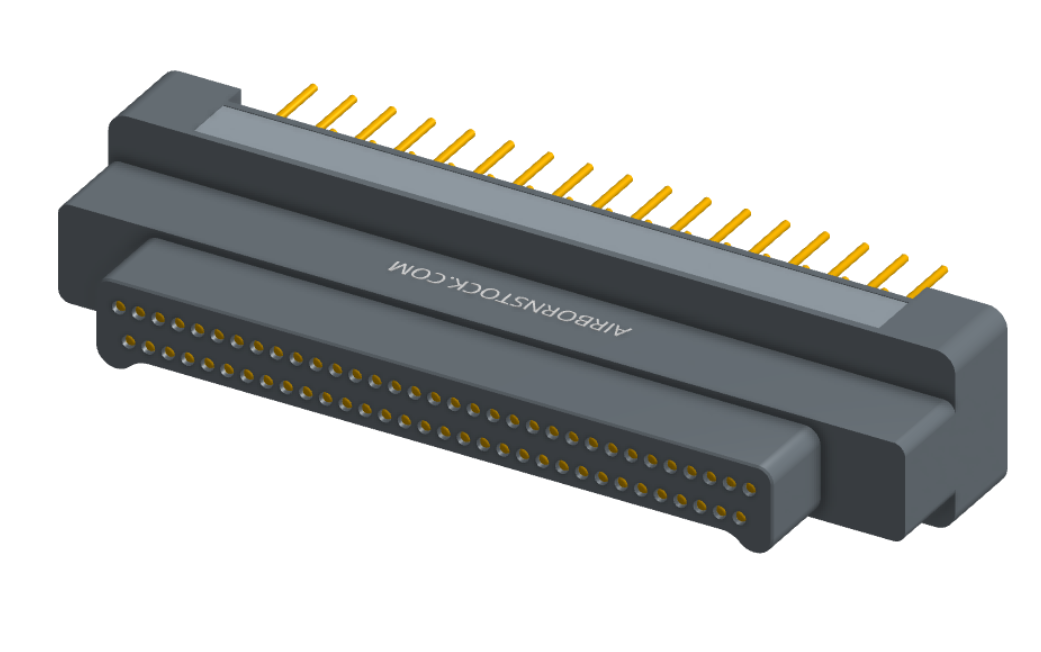 NK-2G2-065-135-0000 - Nano-miniature D-shaped vertical plated through hole (PTH) board mount connector, 2 rows with 65 contacts, and no hardware. (Plug)
