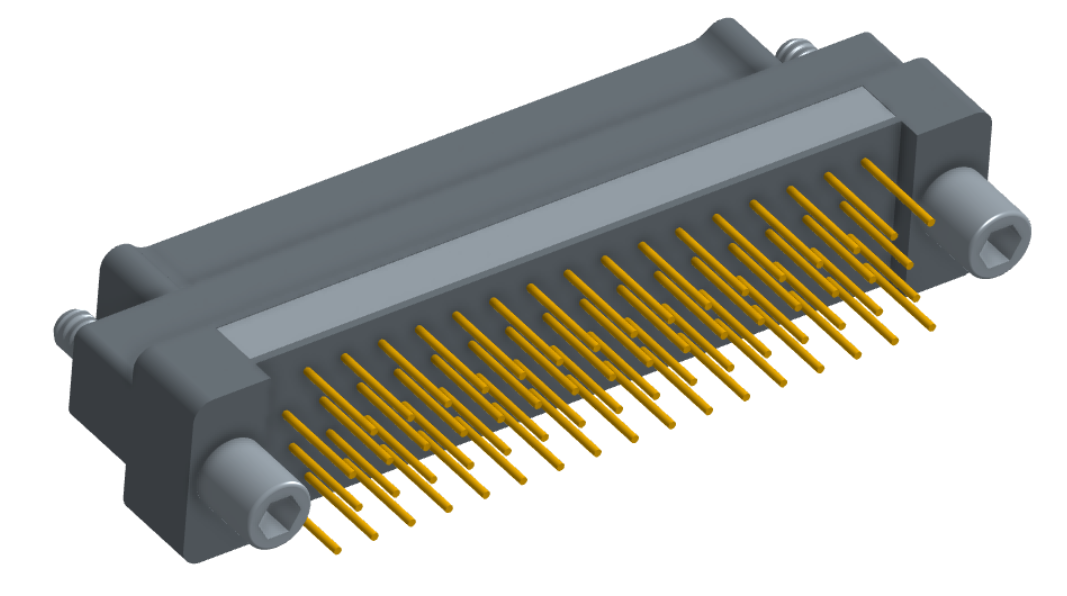 NK-2G2-065-135-JC00 - Nano-miniature D-shaped vertical plated through hole (PTH) board mount connector, 2 rows with 65 contacts, and no hardware. (Plug)