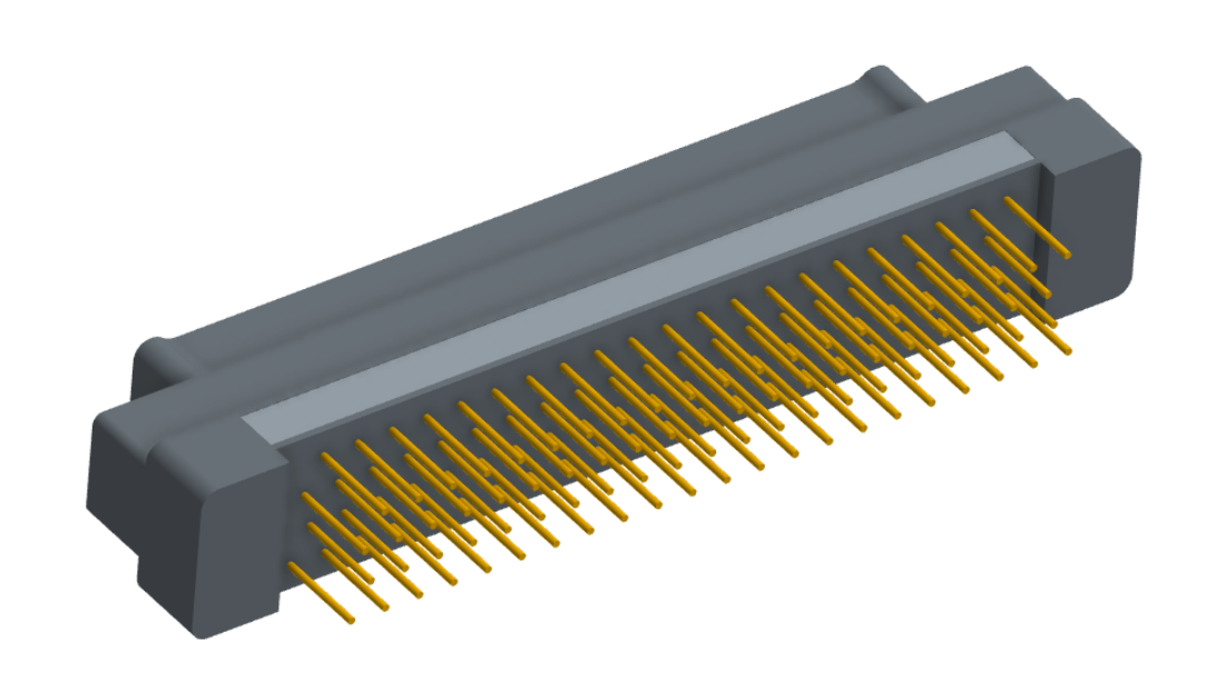 NK-2G2-085-155-0000 - Nano-miniature D-shaped vertical plated through hole (PTH) board mount connector, 2 rows with 85 contacts, and no hardware. (Plug)