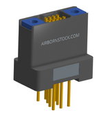 NK-2H2-009-238-TH00 - Nano-miniature D-shaped vertical plated through hole (PTH) board mount connector with mounting holes, 2 rows with 9 contacts, and threaded holes for attachment hardware. (Receptacle)